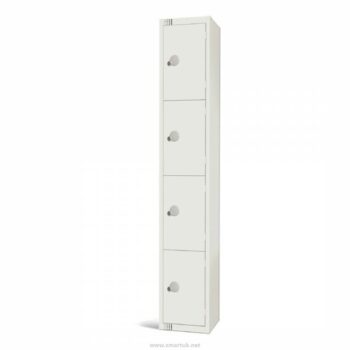 All White Metal 4 Door Personal Storage Locker-0