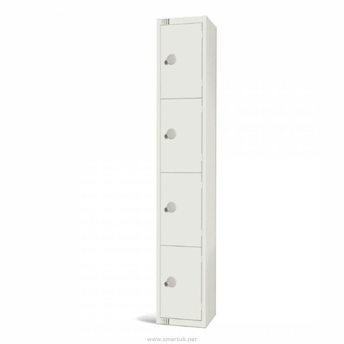 All White Metal 4 Door Personal Storage Locker-0