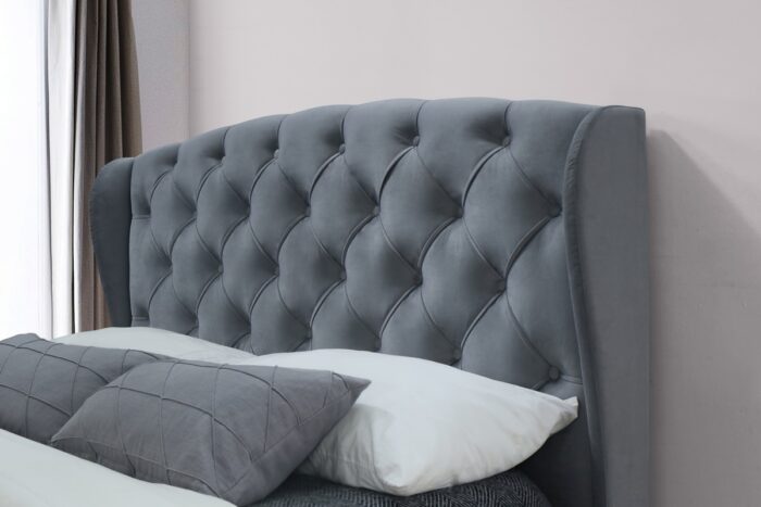 birlea fabic Hope Bed grey velvet-7526