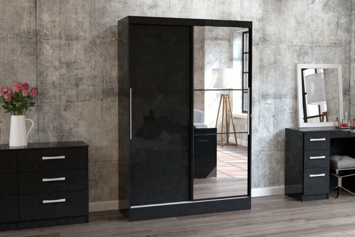 birlea Lynx 2 Door Sliding Robe with Mirror-7640