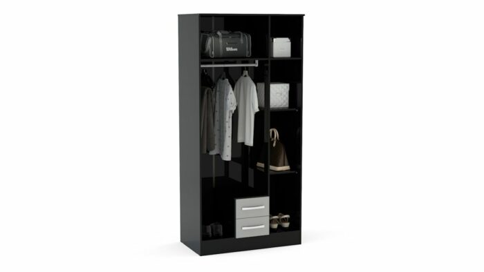 Birlea Lynx 3 Door 2 Drawer Robe with Mirror-7663