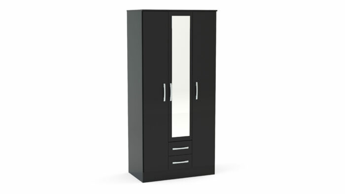 Birlea Lynx 3 Door 2 Drawer Robe with Mirror-7661