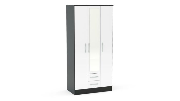 Birlea Lynx 3 Door 2 Drawer Robe with Mirror-7659