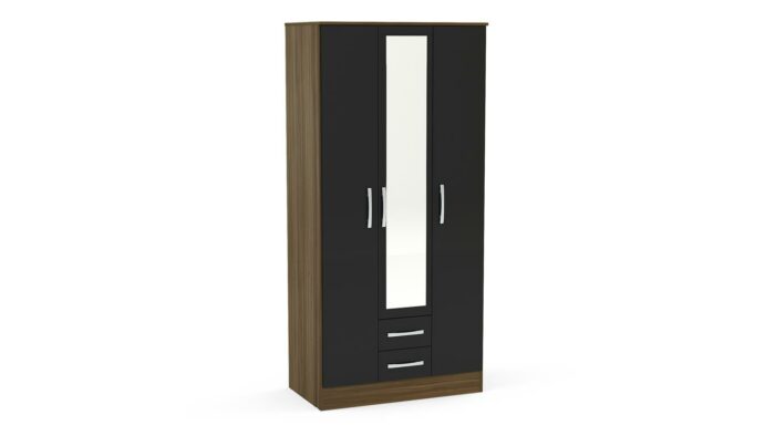 Birlea Lynx 3 Door 2 Drawer Robe with Mirror-7662