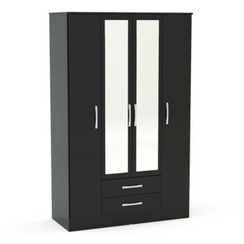 birlea Lynx 4 Door 2 Drawer Robe with Mirror-0