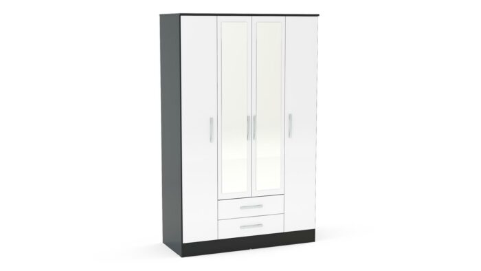 birlea Lynx 4 Door 2 Drawer Robe with Mirror-7670