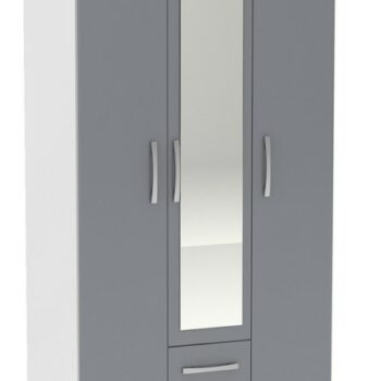 Birlea Lynx 3 Door 2 Drawer Robe with Mirror-0