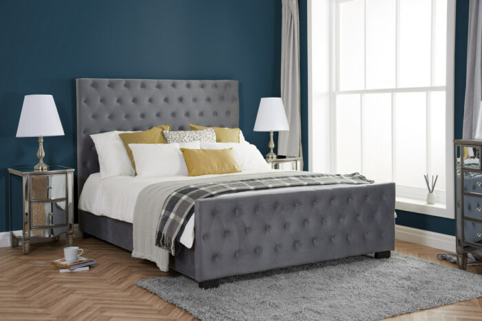 birlea fabic Marquis Bed grey velvet-7543