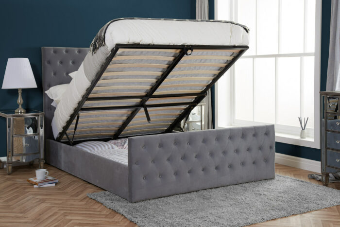 birlea fabic Marquis Ottoman Bed grey velet-7547