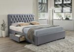 birlea Marlow Fabric Storage Bed grey velvet-7575