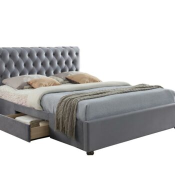 birlea Marlow Fabric Storage Bed grey velvet-0