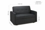 Birlea Otto Compact Sofa Bed In Grey Linen Effect-21970