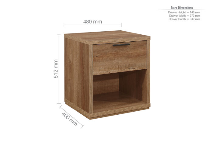 birlea Stockwell 1 Drawer Bedside-15010