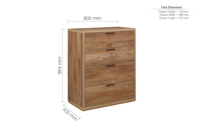 birlea Stockwell 4 Drawer Chest-15069