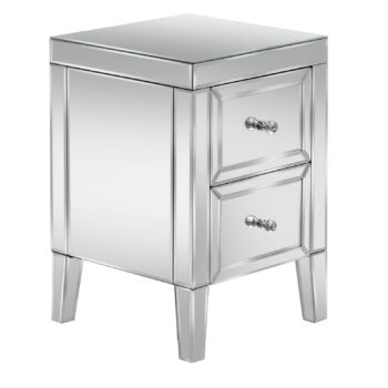 BIRLEA Valencia Mirrored 2 Drawer Bedside-0