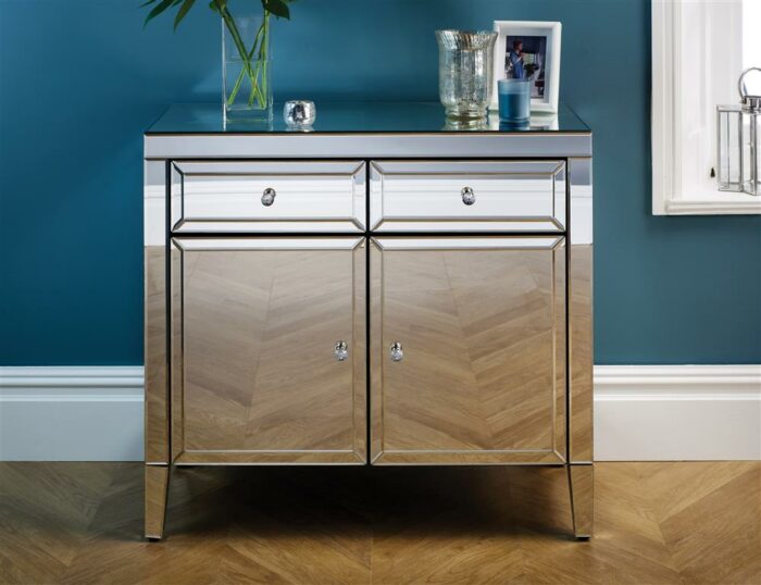 BIRLEA Valencia Mirrored 2 Drawer 2 Door Sideboard-14970