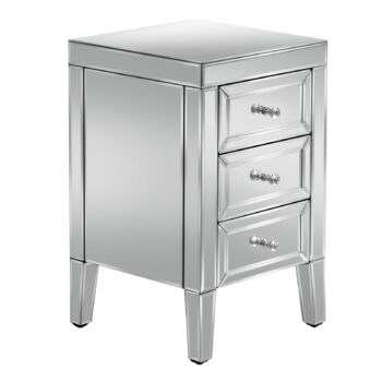 birlea Valencia Mirrored 3 Drawer Bedside-0