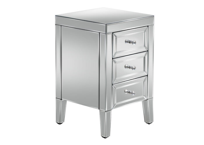 birlea Valencia Mirrored 3 Drawer Bedside-0