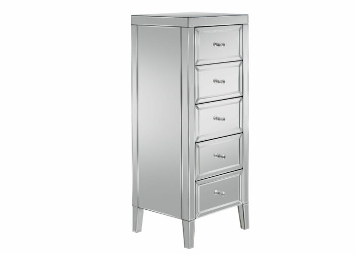 birlea Valencia Mirrored 5 Drawer Narrow Chest-0