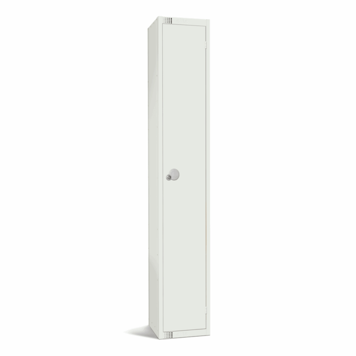 All White Metal 1 Door Personal Storage Locker-7339