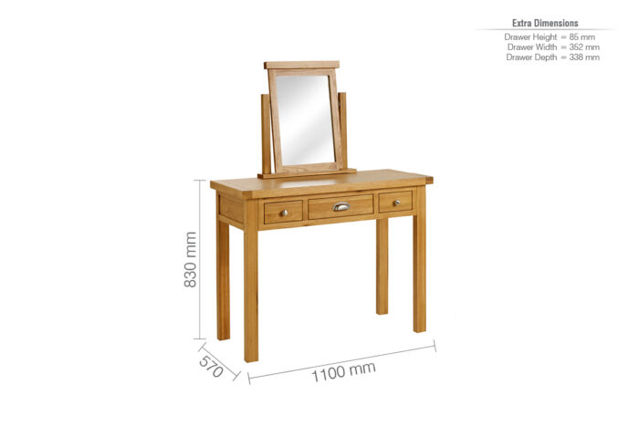 BIRLEA Woburn 3 Drawer Dressing Table-15058
