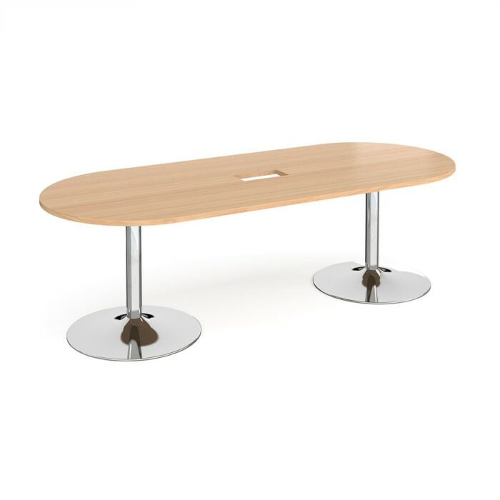 DAMS Trumpet base radial end boardroom table-34386