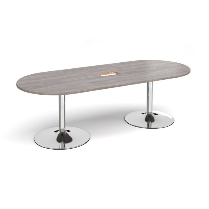 DAMS Trumpet base radial end boardroom table-34385