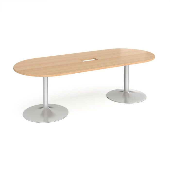 DAMS Trumpet base radial end boardroom table-34389