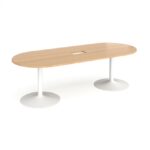 DAMS Trumpet base radial end boardroom table-34394