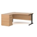 Big Deals Dams Ergo Desk with 3 Drawer Pedestal-21555