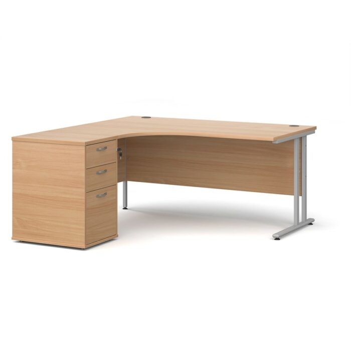 Big Deals Dams Ergo Desk with 3 Drawer Pedestal-21561