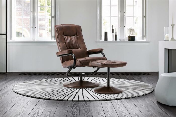 Birlea Memphis Swivel Chair and Footstool-8381