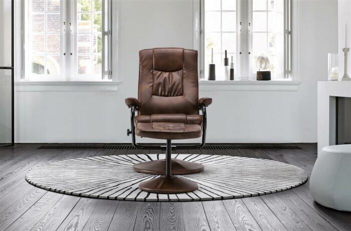 Birlea Memphis Swivel Chair and Footstool-8380