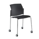 Dams Santana 4 leg mobile chair with plastic seat and back-9679