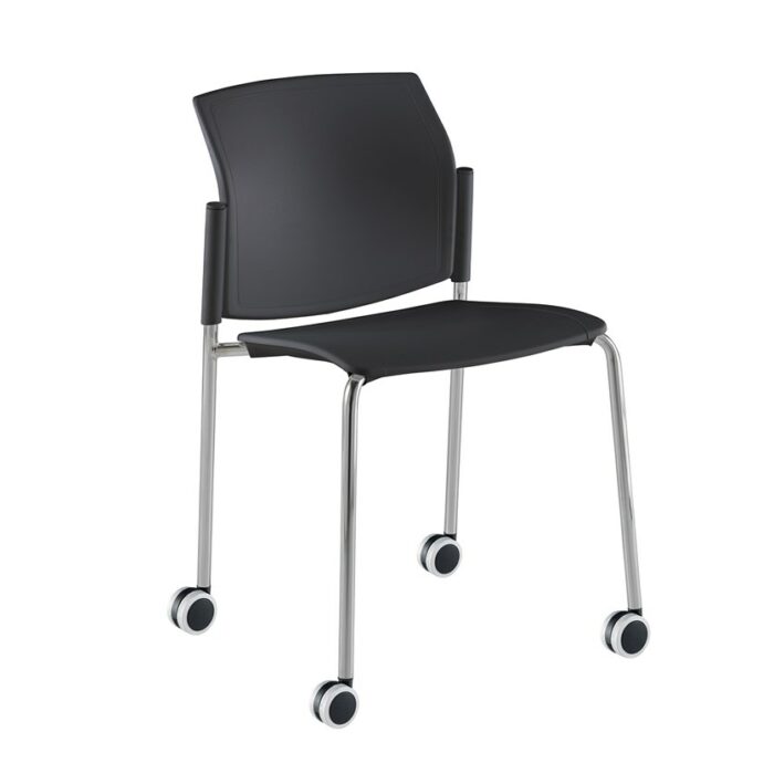 Dams Santana 4 leg mobile chair with plastic seat and back-9679