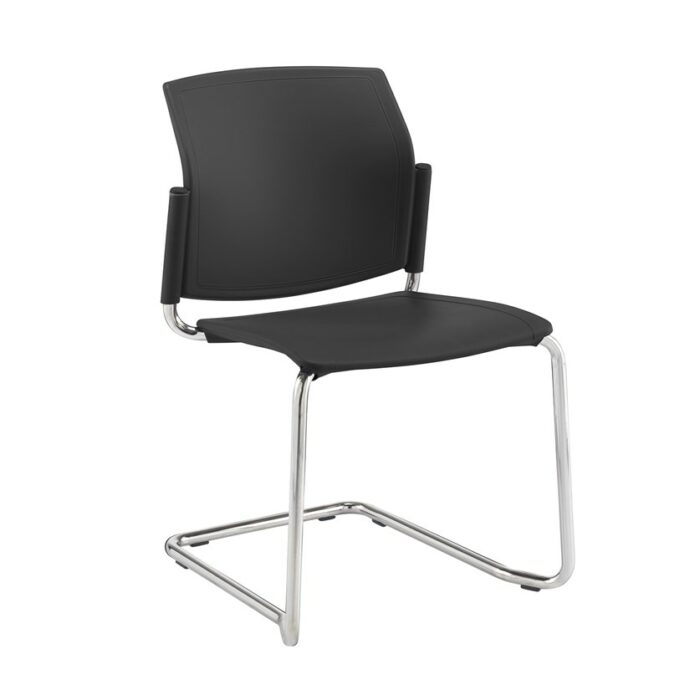 Dams Santana cantilever chair with plastic seat and back-9690