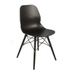 dams Strut multi-purpose chair with black oak 4 leg frame and black steel detail-10346