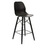 dams Strut multi-purpose stool with black oak 4 leg frame and black steel detail-10375