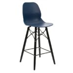 dams Strut multi-purpose stool with black oak 4 leg frame and black steel detail-10372