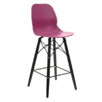 dams Strut multi-purpose stool with black oak 4 leg frame and black steel detail-10376