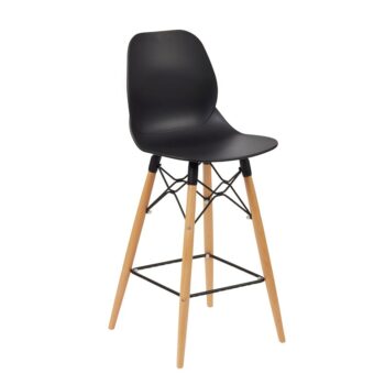 dams Strut multi-purpose stool with natural oak 4 leg frame and black steel detail-0