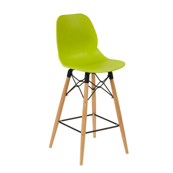 dams Strut multi-purpose stool with natural oak 4 leg frame and black steel detail-10382