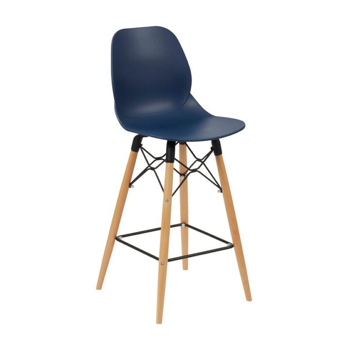dams Strut multi-purpose stool with natural oak 4 leg frame and black steel detail-10386