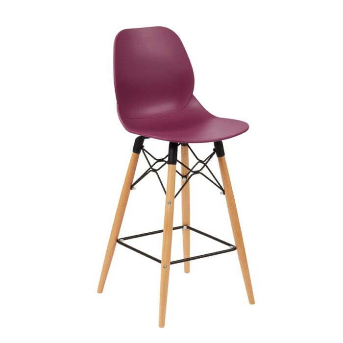 dams Strut multi-purpose stool with natural oak 4 leg frame and black steel detail-10383