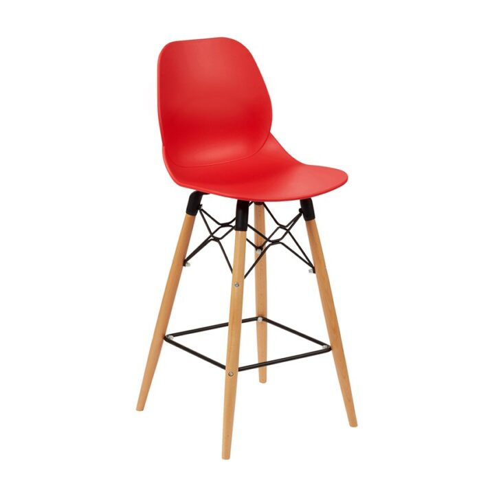 dams Strut multi-purpose stool with natural oak 4 leg frame and black steel detail-10381