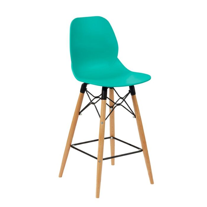 dams Strut multi-purpose stool with natural oak 4 leg frame and black steel detail-10387