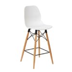 dams Strut multi-purpose stool with natural oak 4 leg frame and black steel detail-10384