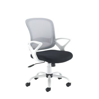 Dams Tyler mesh back operator chair - White & Grey-0