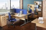 DAMS Desk high 3 drawer pedestal with silver handles 800mm deep-11532