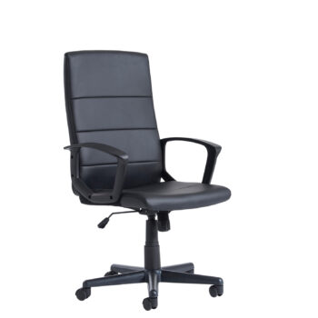 Dams Ascona high back managers chair - black faux leather-0